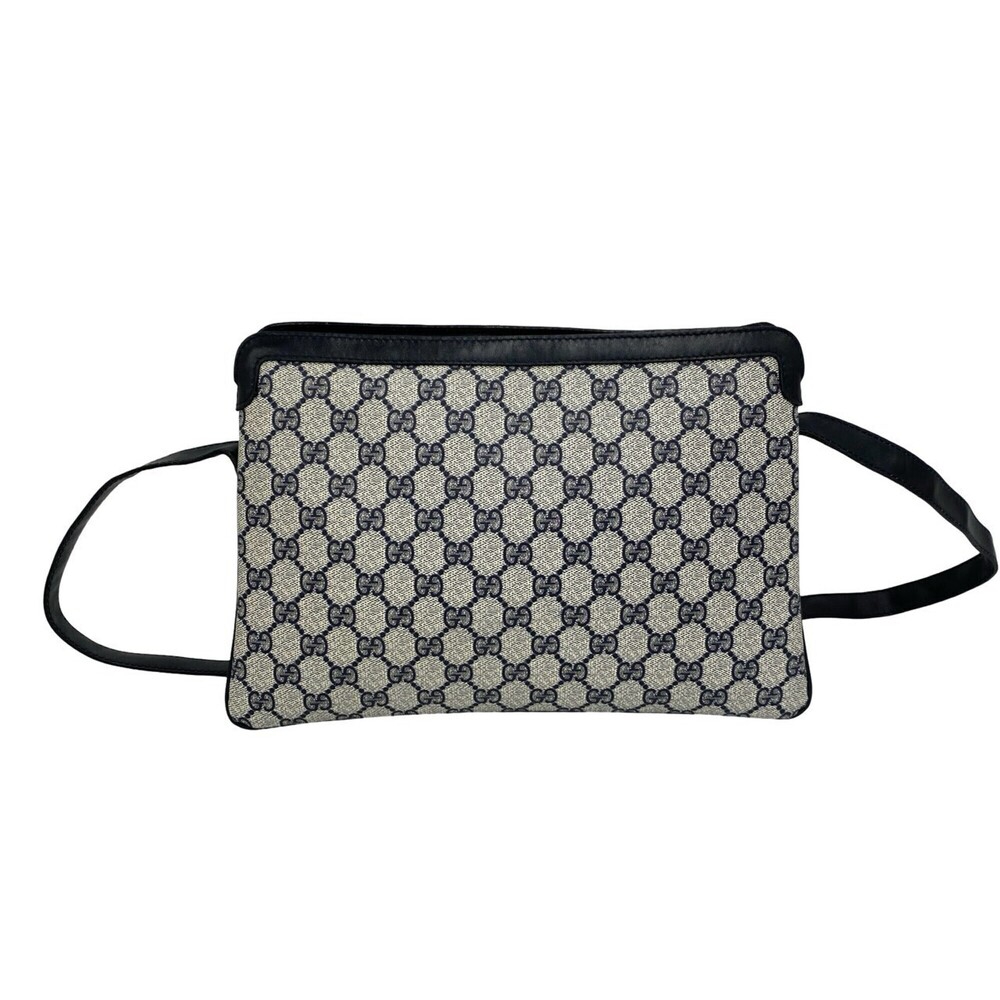 GUCCI Old Gucci Sherry Line GG Logo Pattern Leather Shoulder Bag/Sacoche - Na... - Picture 3 of 10